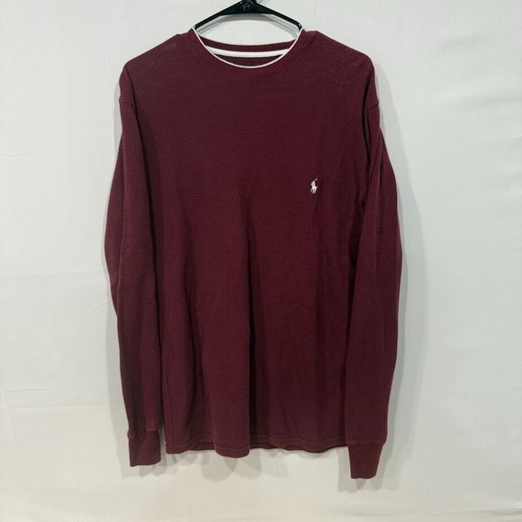 Ralph Lauren POLO by Ralph Lauren Thermal T-Shirt, Waffle, Men's Size M cotton navy blue type Vintage Second Hand